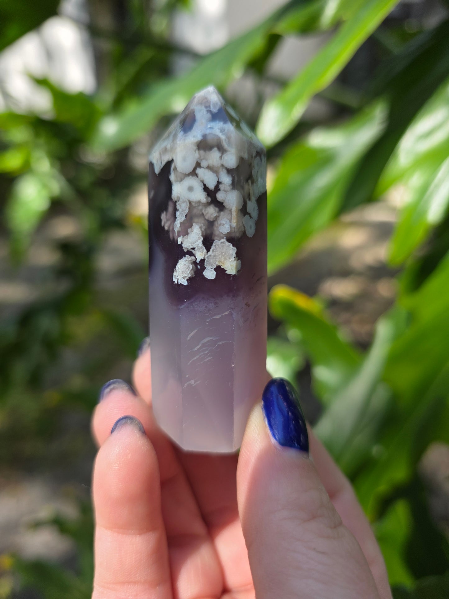 Black Flower Agate Tower • Option A
