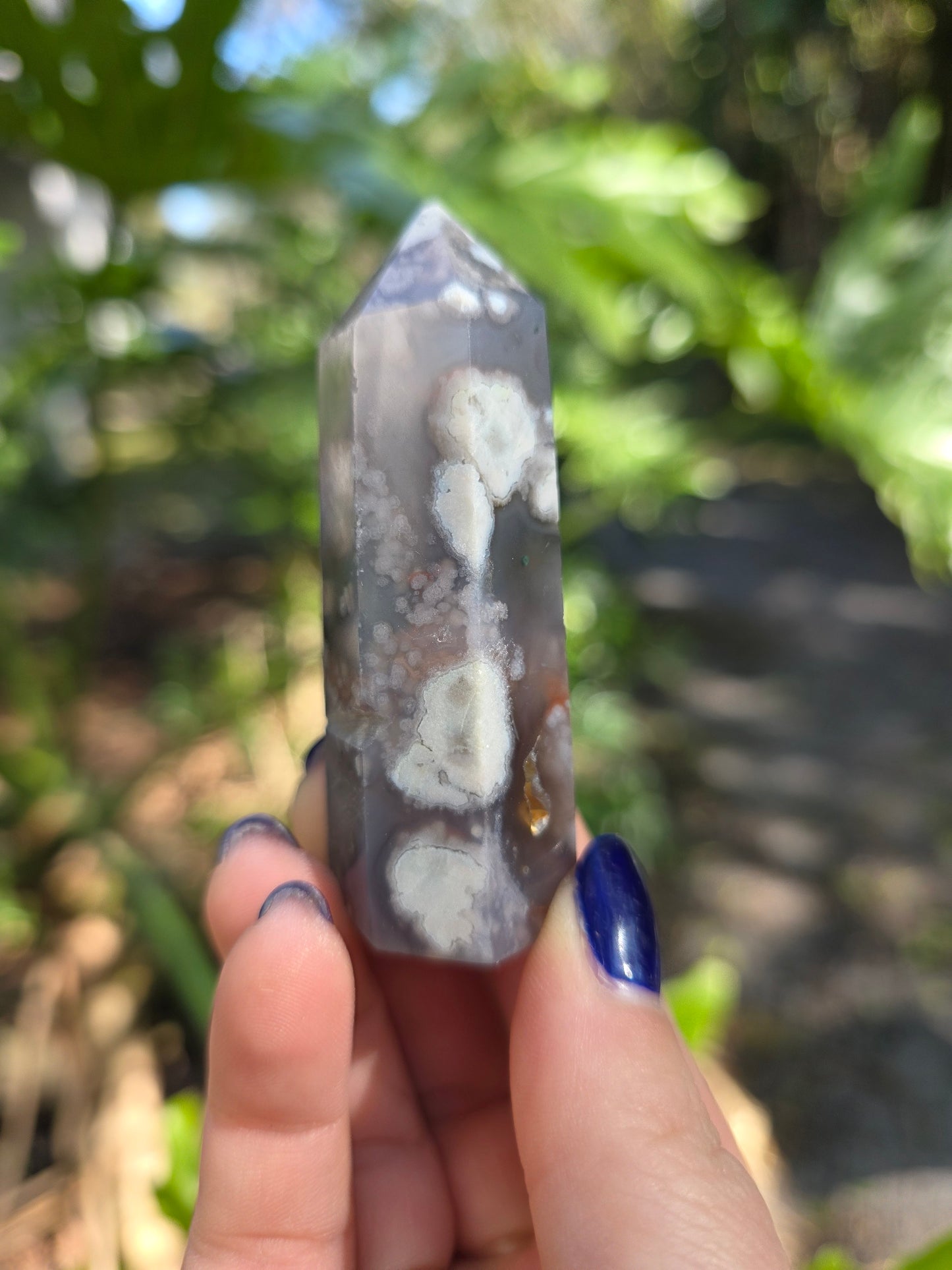 Black Flower Agate Tower • Option C