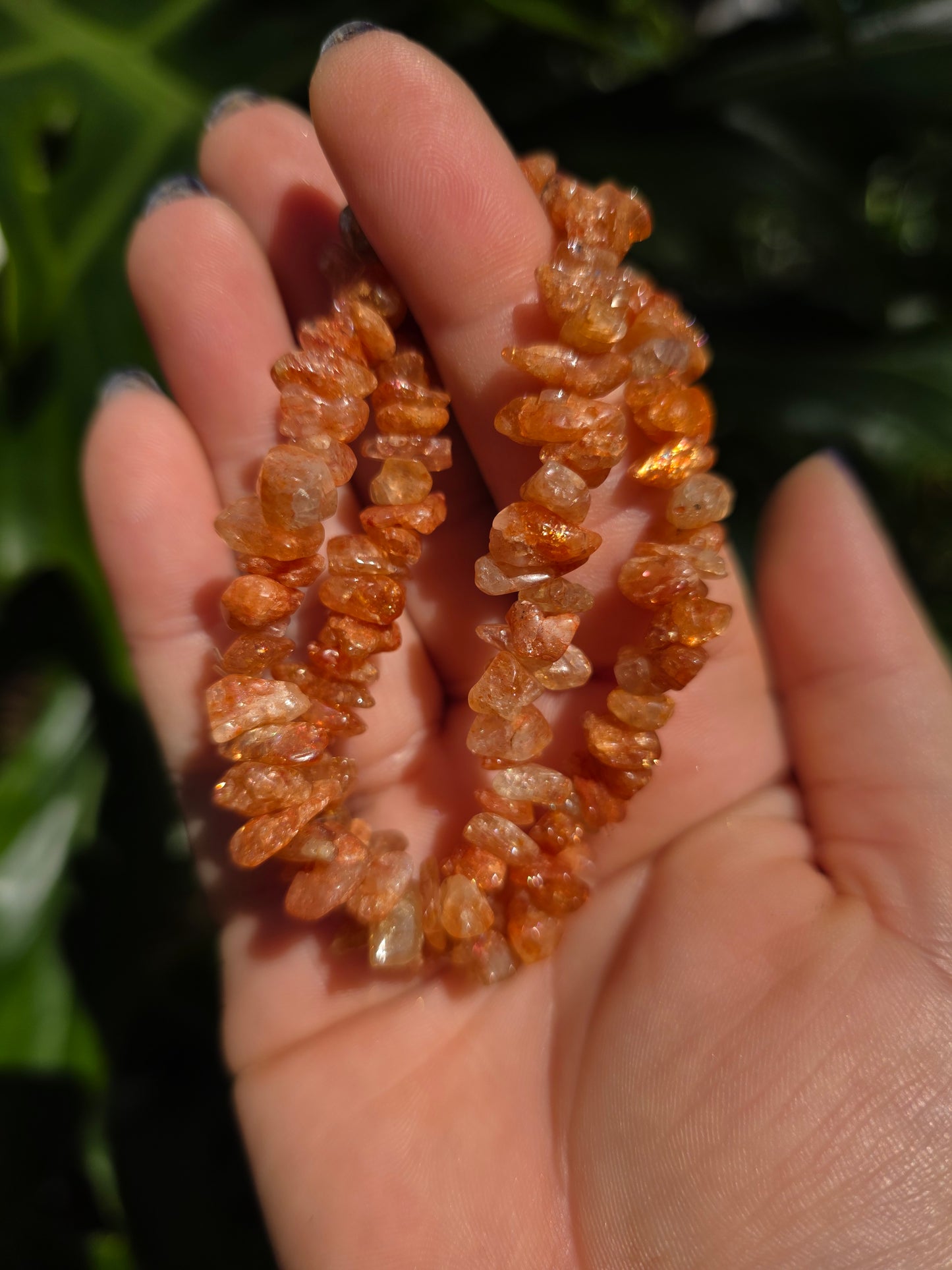 Radiant Sunstone Chip Bracelet • India