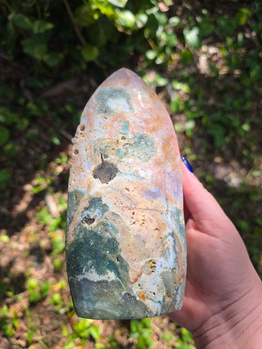 Veinless Ocean Jasper Teardrop • Option F • Madagascar