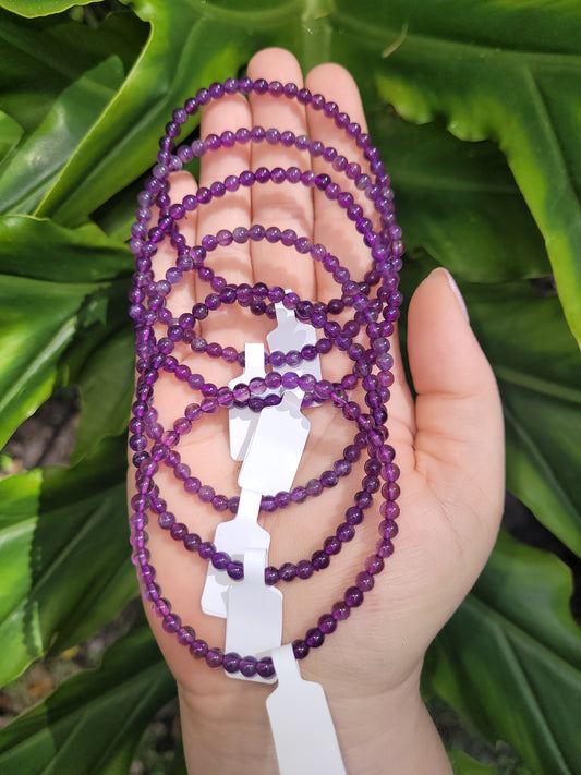 Amethyst Beaded Bracelet (4mm)