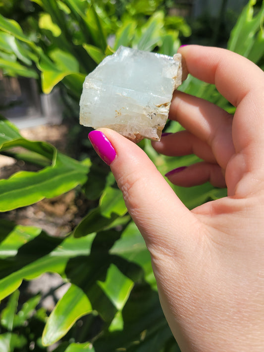 Raw Aquamarine with Natural Gold Inclusions