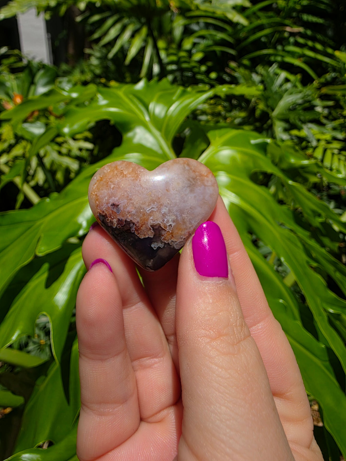 Blue Flower Agate Heart [C]