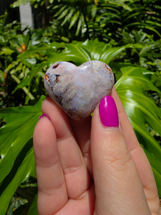 Blue Flower Agate Heart [F]