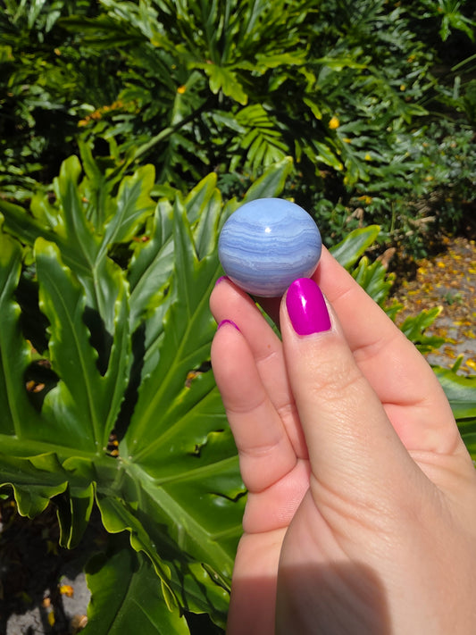 "Skyvoice Sphere" - Blue Lace Agate Mini [B]