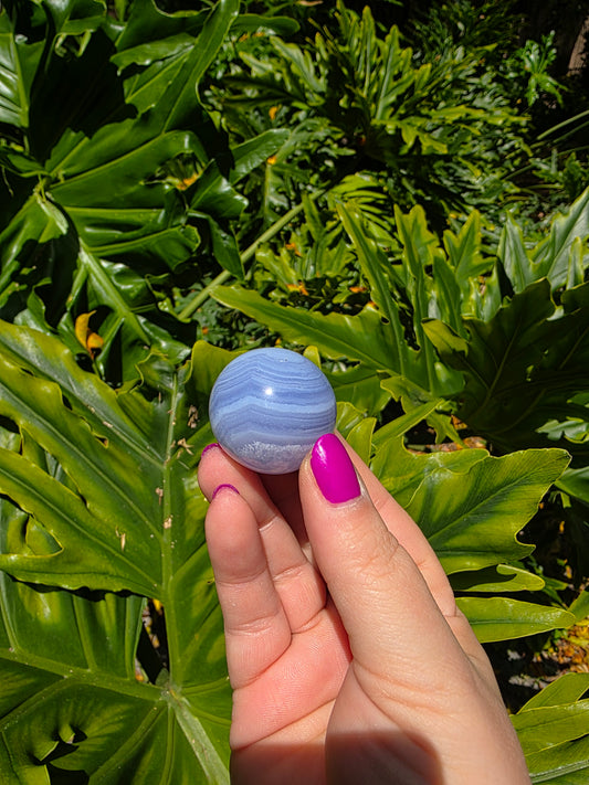 "Skyvoice Sphere" - Blue Lace Agate Mini [D]