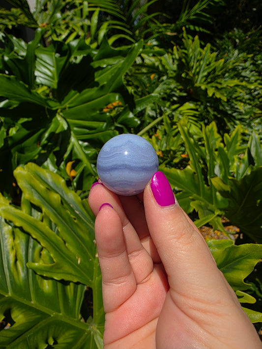 "Skyvoice Sphere" - Blue Lace Agate Mini [E]