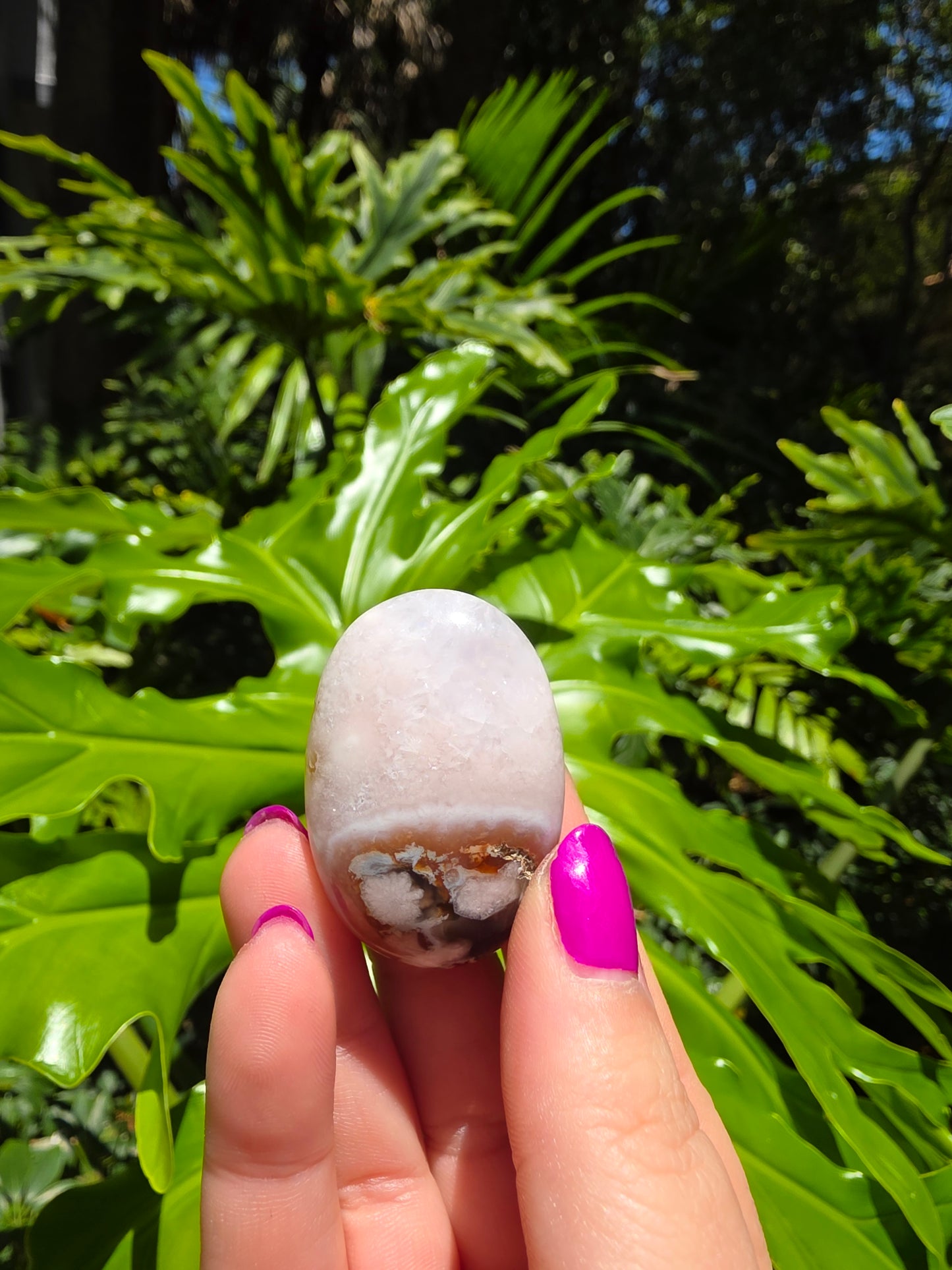 Flower Agate Palm Stone [A]