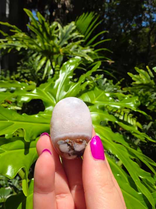 Flower Agate Palm Stone [A]