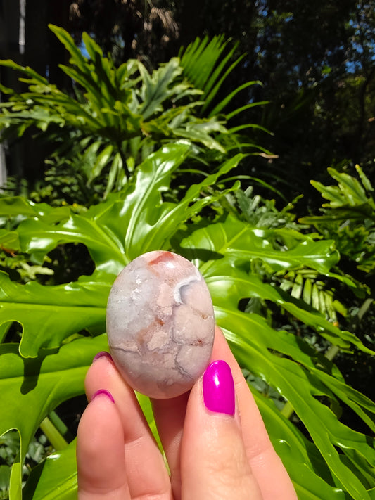 Flower Agate Palm Stone [B]