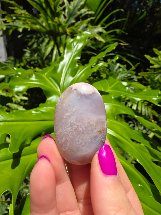 Flower Agate Palm Stone [F]