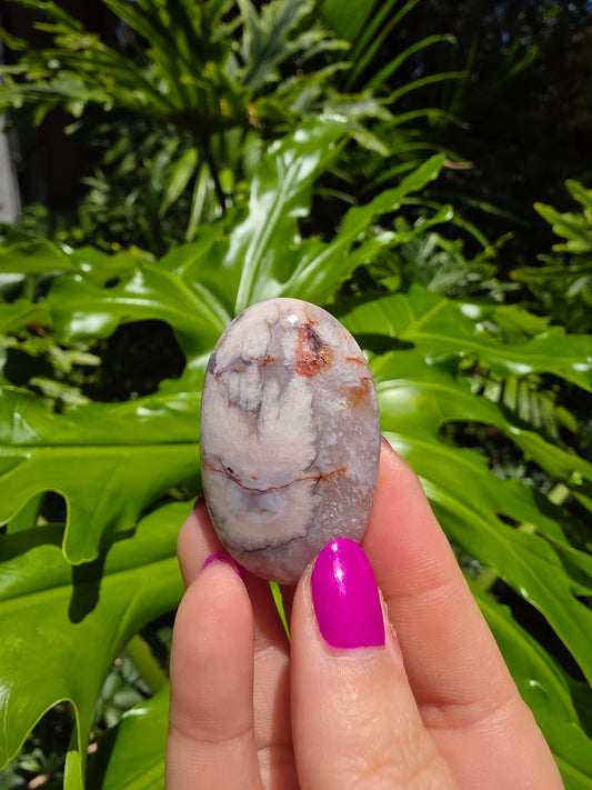 Flower Agate Palm Stone • Option F • China