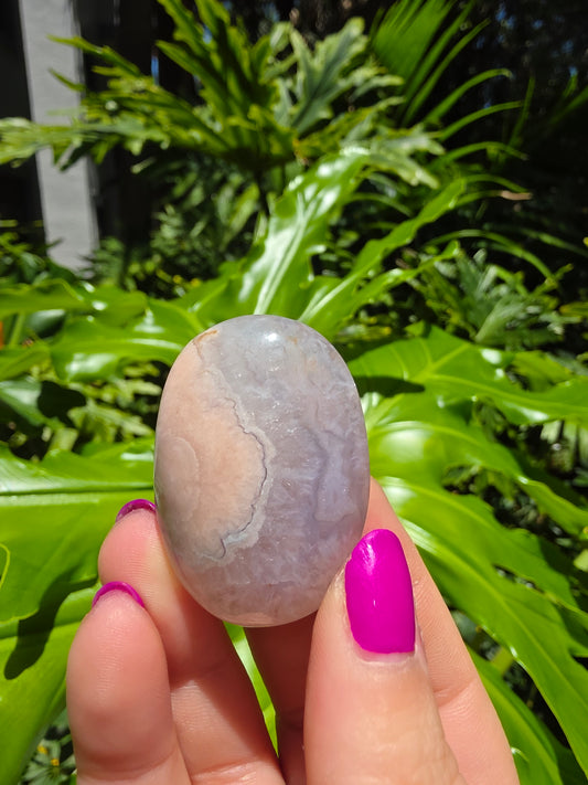 Flower Agate Palm Stone [H]