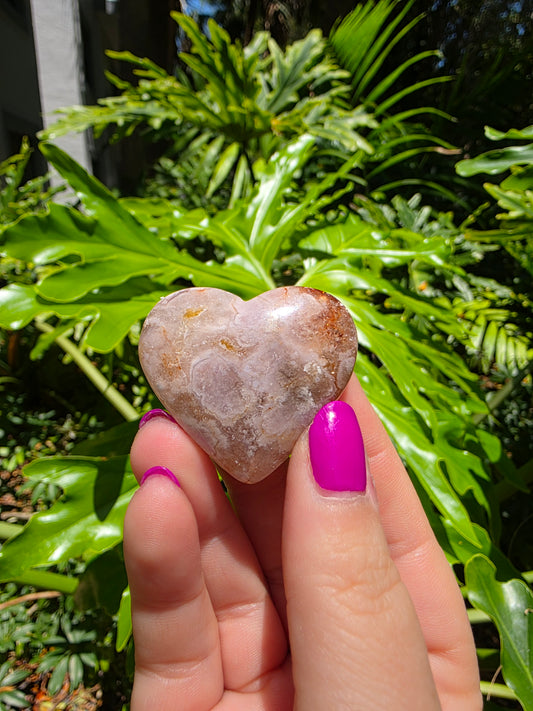 Flower Agate Heart [A]