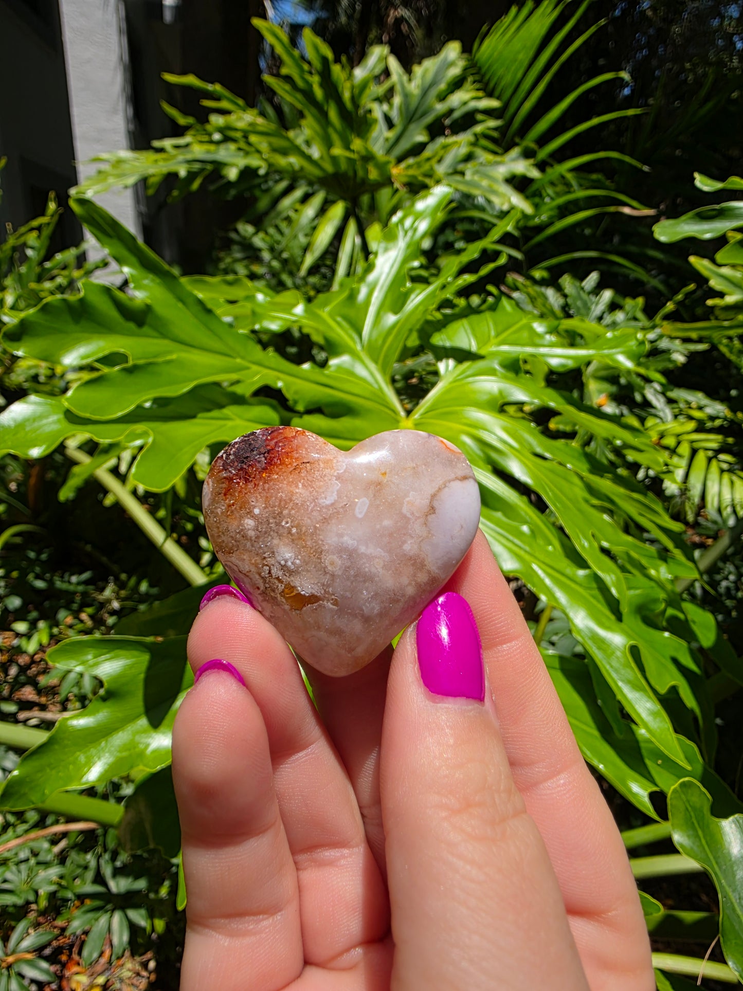 Flower Agate Heart [A]