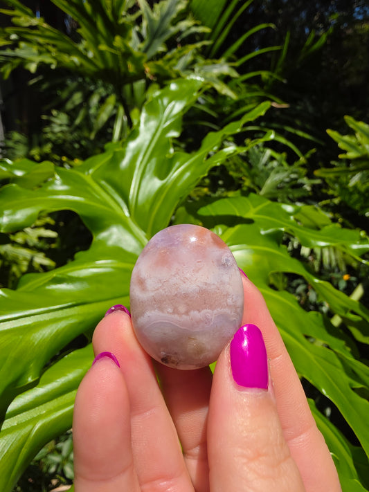 Flower Agate Palm Stone • Option J • China