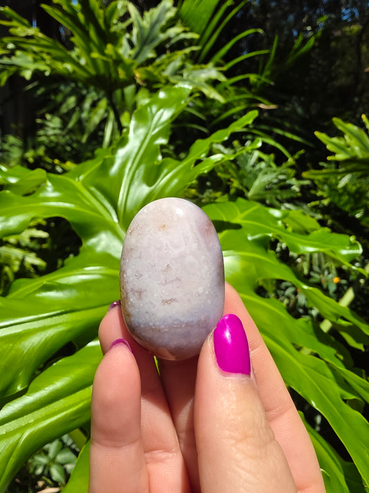 Flower Agate Palm Stone • Option K • China
