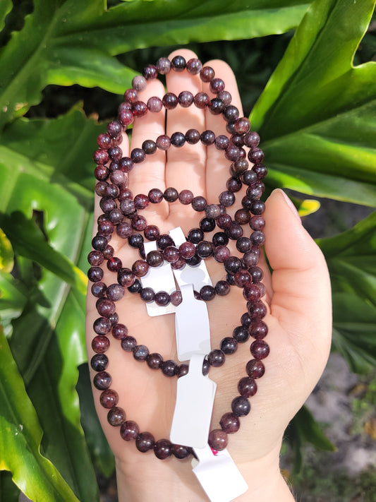 Garnet Beaded Bracelet (6mm)