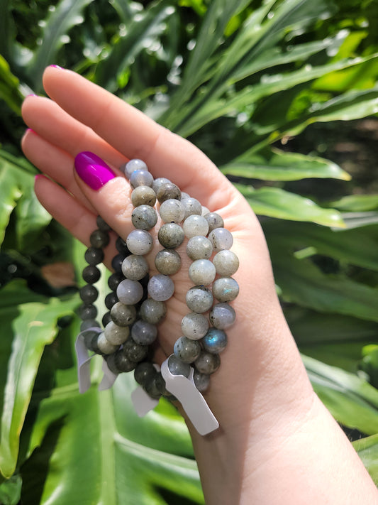 Labradorite Beaded Bracelet • 8mm
