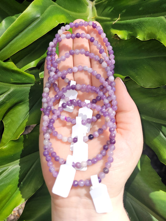 Lepidolite Beaded Bracelet (4mm)