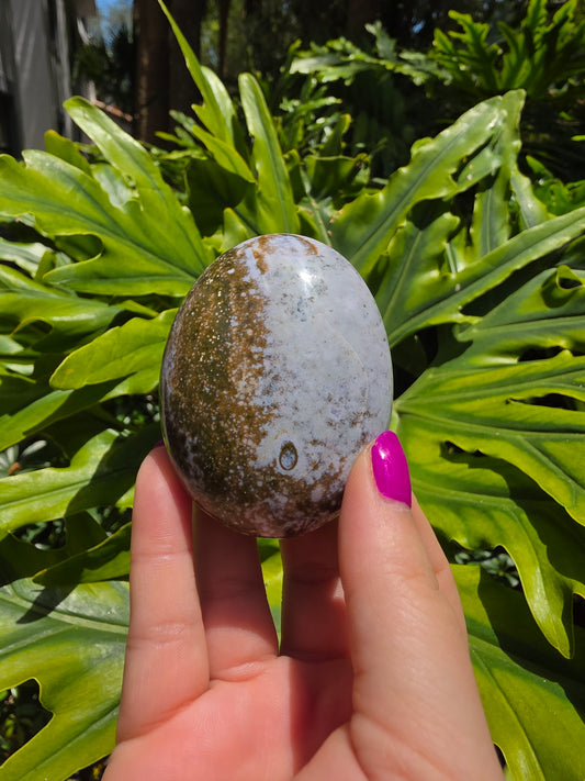 Ocean Jasper Palm Stone • Option R