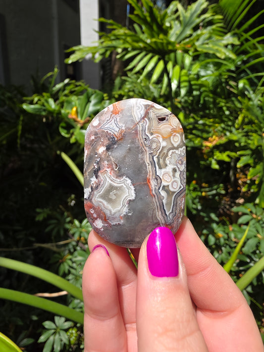 Red Mexican Crazy Lace Agate Palm Stone [FF]