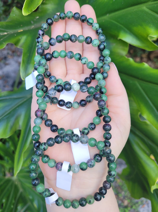 Ruby In Zoisite Beaded Bracelet (6mm)