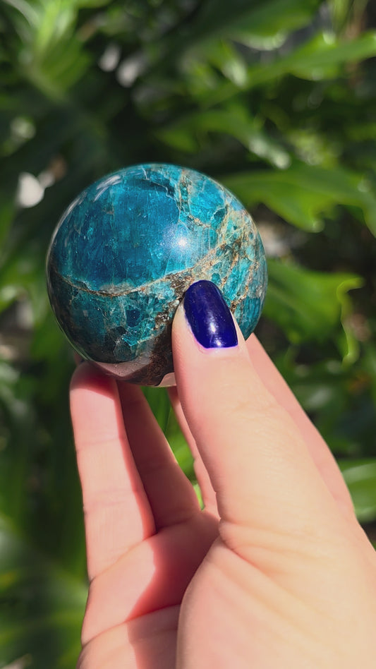 Blue Apatite Sphere • Option D