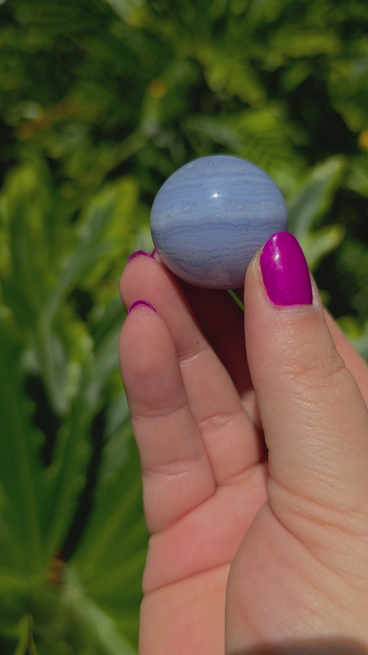 Blue Lace Agate Mini Sphere • Option B • China