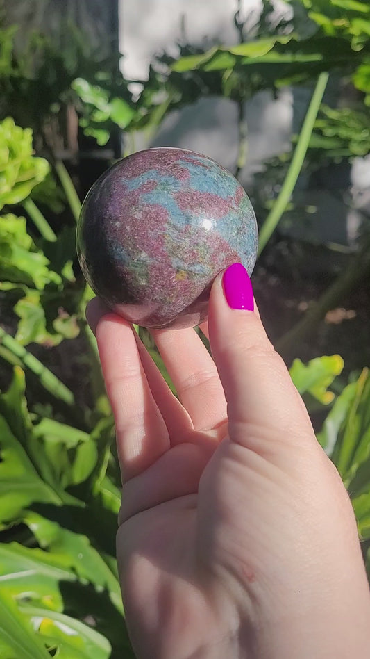 Ruby and Kyanite Sphere • Option A