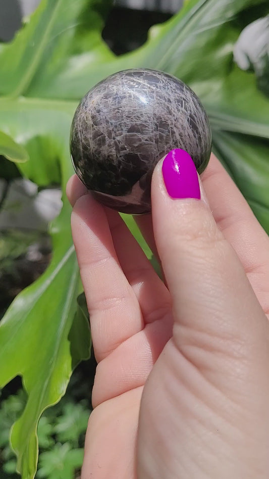 Black Moonstone Sphere • Option A