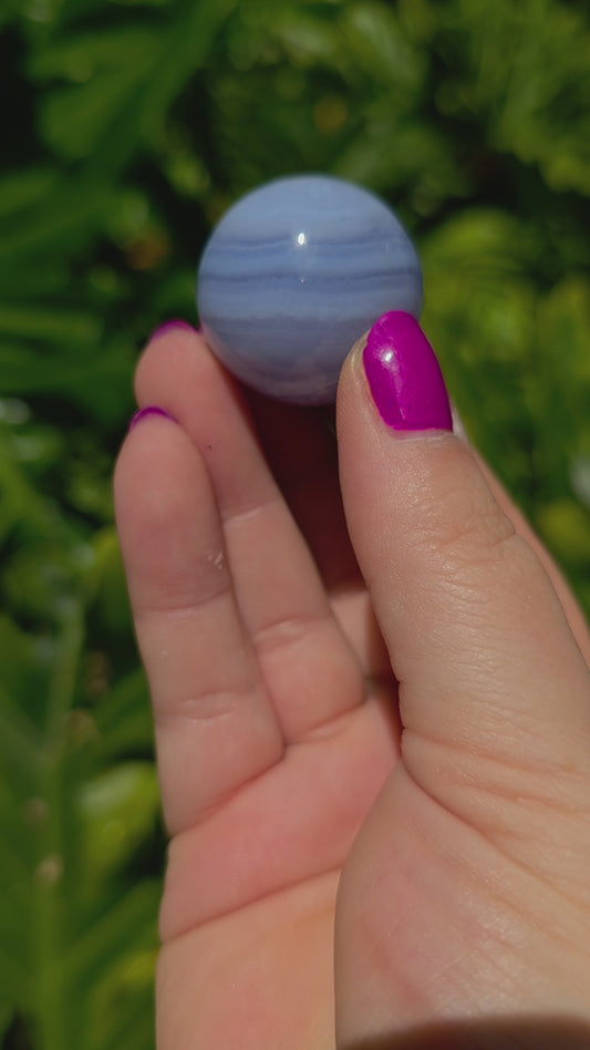 Blue Lace Agate Mini Sphere • Option F • China