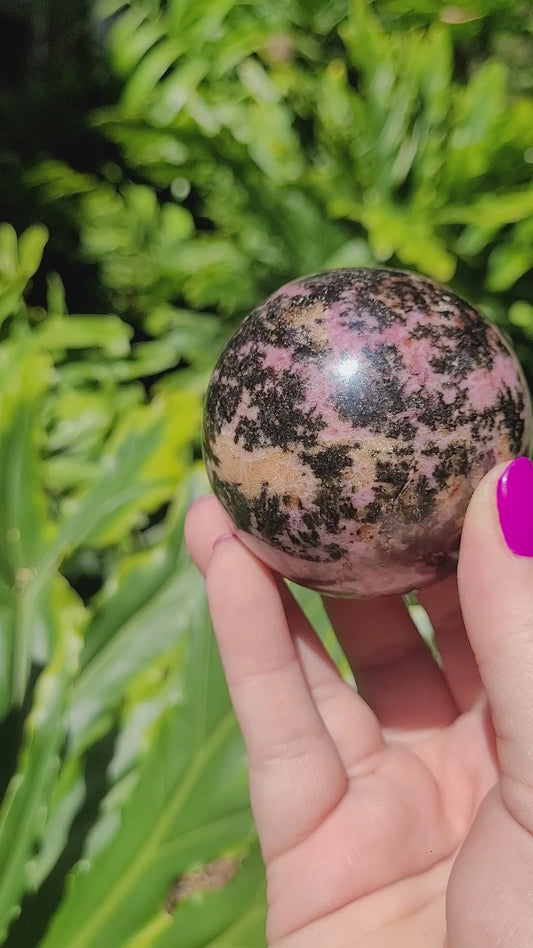 Rhodonite Sphere • Option D
