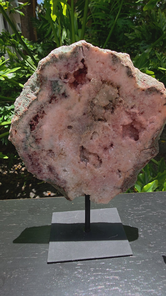 Pink Amethyst Slab on Stand • Option B • Brazil