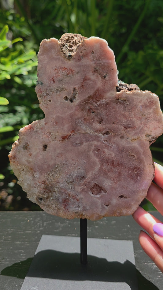 Pink Amethyst Slab on Stand • Option A • Brazil